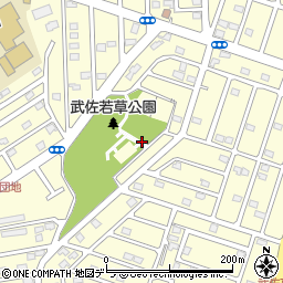 武佐若草公園トイレ周辺の地図