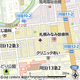 北海道札幌市南区川沿１２条周辺の地図