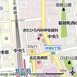 北海道北広島市中央5丁目周辺の地図
