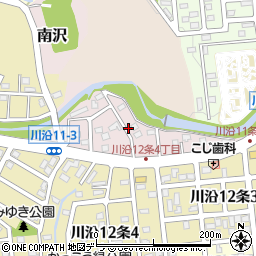 北海道札幌市南区川沿１１条周辺の地図