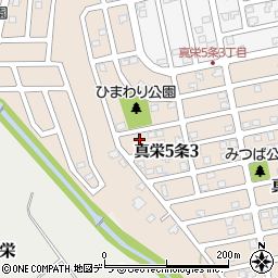北海道札幌市清田区真栄５条周辺の地図