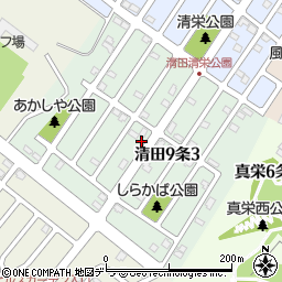 北海道札幌市清田区清田９条周辺の地図