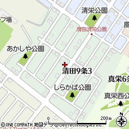 北海道札幌市清田区清田９条周辺の地図