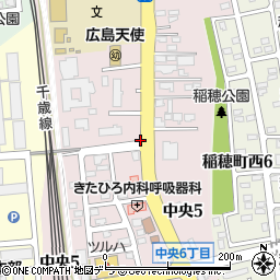 北海道北広島市中央周辺の地図