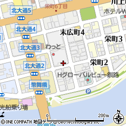 タイムズ釧路末広町３丁目駐車場周辺の地図