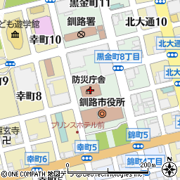 釧路市役所防災庁舎周辺の地図