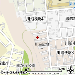 北海道札幌市南区川沿９条4丁目周辺の地図