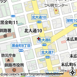 北海道釧路市北大通9丁目2-2周辺の地図