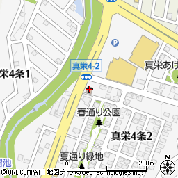 札幌真栄郵便局周辺の地図