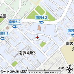 北海道札幌市南区南沢４条周辺の地図
