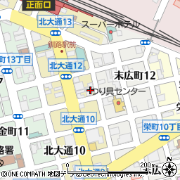 北海道釧路市北大通12丁目1-14周辺の地図