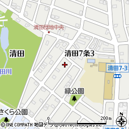 北海道札幌市清田区清田７条周辺の地図