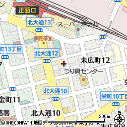 北海道釧路市北大通12丁目1-11周辺の地図