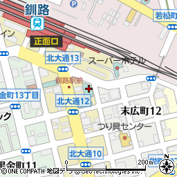 ホテルクラウンヒルズ釧路周辺の地図