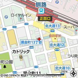 釧路駅前郵便局周辺の地図