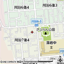 北海道札幌市南区川沿７条4丁目1周辺の地図