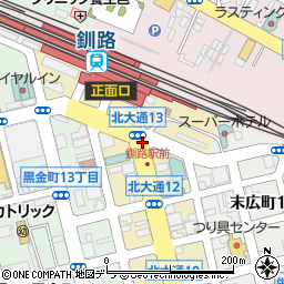 釧路駅前バスターミナル周辺の地図
