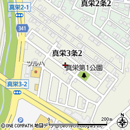 北海道札幌市清田区真栄３条周辺の地図