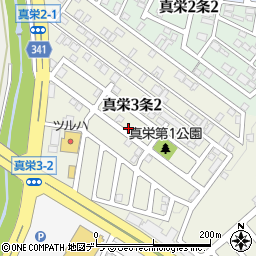 北海道札幌市清田区真栄３条周辺の地図