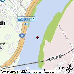 釧路川周辺の地図