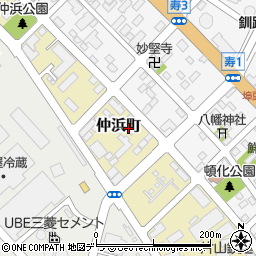 北海道釧路市仲浜町周辺の地図