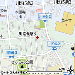 北海道札幌市南区川沿６条周辺の地図