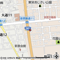 北海道新聞　音更販売所周辺の地図