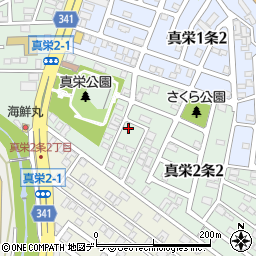 北海道札幌市清田区真栄２条周辺の地図