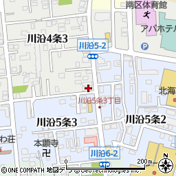 北海道札幌市南区川沿４条3丁目4-8周辺の地図