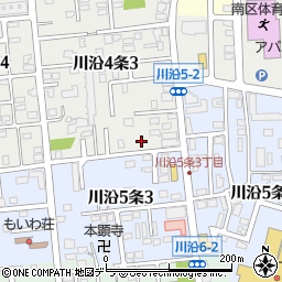 北海道札幌市南区川沿４条3丁目4-13周辺の地図