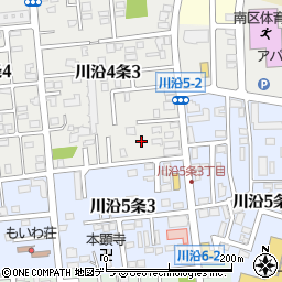 北海道札幌市南区川沿４条3丁目4周辺の地図
