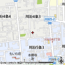 北海道札幌市南区川沿４条3丁目4-21周辺の地図
