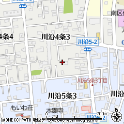 北海道札幌市南区川沿４条3丁目4-18周辺の地図
