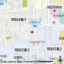 北海道札幌市南区川沿４条3丁目4-35周辺の地図