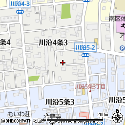 北海道札幌市南区川沿４条3丁目3-13周辺の地図