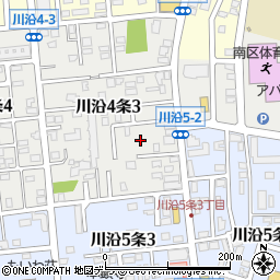 北海道札幌市南区川沿４条3丁目3周辺の地図
