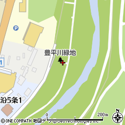 豊平川緑地公園トイレ周辺の地図
