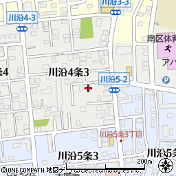 北海道札幌市南区川沿４条3丁目3-28周辺の地図