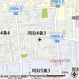 北海道札幌市南区川沿４条3丁目3-26周辺の地図