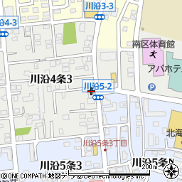 北海道札幌市南区川沿４条3丁目3-1周辺の地図