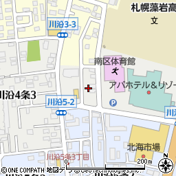 北海道札幌市南区川沿４条2丁目3-17周辺の地図