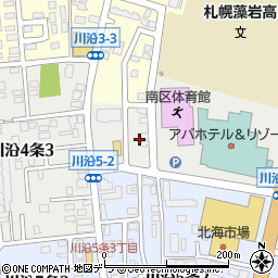 北海道札幌市南区川沿４条2丁目3周辺の地図