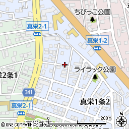北海道札幌市清田区真栄１条周辺の地図