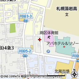 北海道札幌市南区川沿４条2丁目3-3周辺の地図