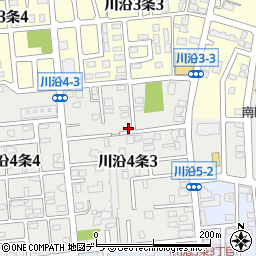 北海道札幌市南区川沿４条3丁目7-8周辺の地図