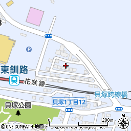 北海道釧路市貝塚周辺の地図