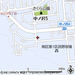 北海道札幌市南区中ノ沢4丁目1-21周辺の地図