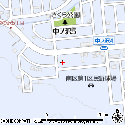 北海道札幌市南区中ノ沢4丁目1-20周辺の地図