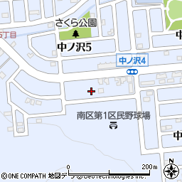 北海道札幌市南区中ノ沢4丁目1-15周辺の地図