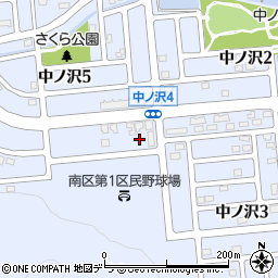 北海道札幌市南区中ノ沢4丁目1-5周辺の地図